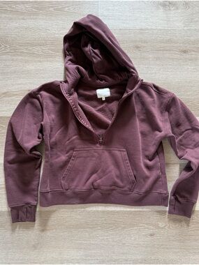 Ultra Flirt Half-Zip Hooded Pullover Sweatshirt - Plum